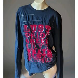 Vintage Y2K Euro Doramafi J-Fashion Punk Goth Affliction Lust Long Sleeve M